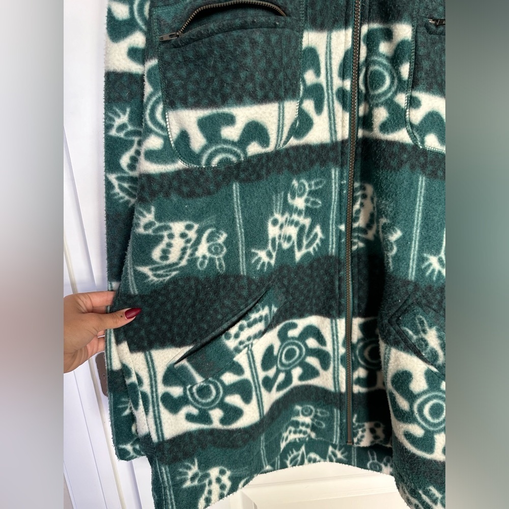 Vintage Aztec Print Oversized Zip Up Jacket. Size XL - Picture 4 of 10